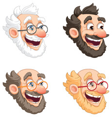 Grandfather head cartoon isolated