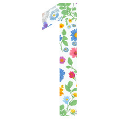 number one font letter seamless flower pattern graphic design 