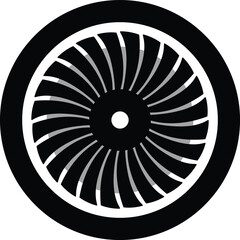 Aircraft repair motor icon. Aircraft turbine sign. Maintenance, Aerospace symbol. Aviation industry concept. flat style.