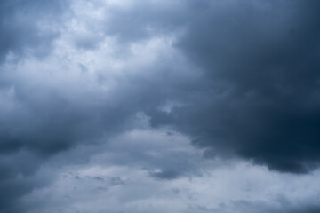 rainy season weather Overcast sky with rain clouds and storm. Strong gust of wind. Weather and environment concept.