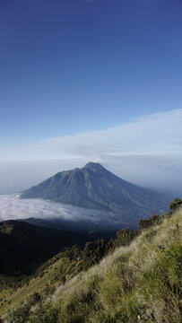 view from the top of merapi mountain (potrait)