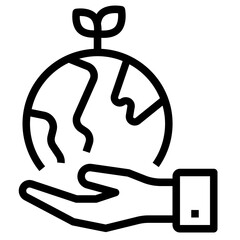 sustainable outline style icon