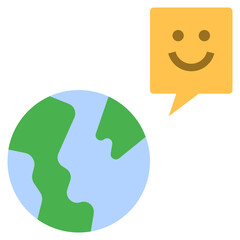 earth flat style icon