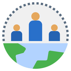 earth flat style icon