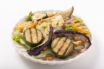 グリルズッキーニと揚げナスのサラダ