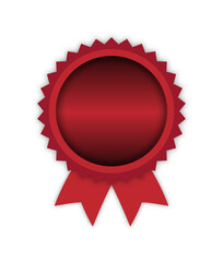 Blank medal with ribbon, red & black.