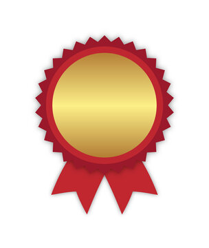Blank medal with ribbon, red & yellow.