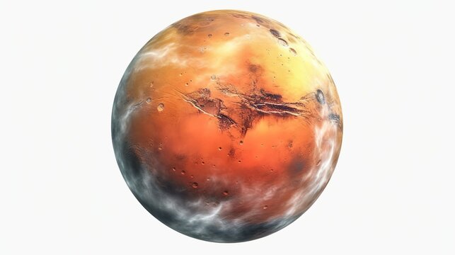 mars planet isolated on transparent background