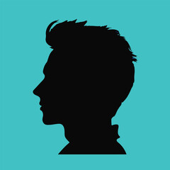 Man silhouette face, vector isolated