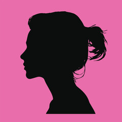 woman silhouette face, vector isolated