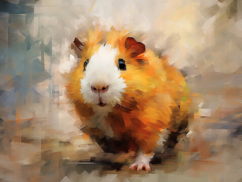 An Impressionist Painting of a Guinea Pig | Generative AI