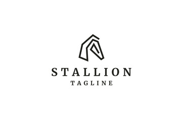 Horse animal logo icon design template flat vector