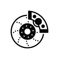 Black solid icon for brake 