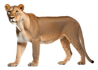 Lioness Isolated on Transparent Background - Generative AI
