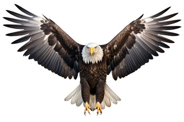 Obraz premium Bald Eagle Spreading Wings Isolated on Transparent Background - Generative AI 