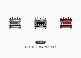 Roadblock Icon. Road Barrier Symbol Stock Illustration. Vector Line Icons For UI Web Design And Presentation