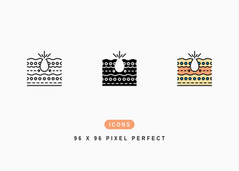 Fototapeta premium Pore Tighten Icon. Health Skin Pore Narrow Symbol Stock Illustration. Vector Line Icons For UI Web Design And Presentation