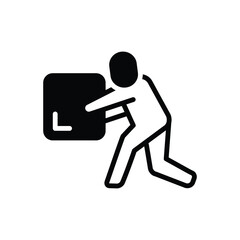 Black solid icon for handling 