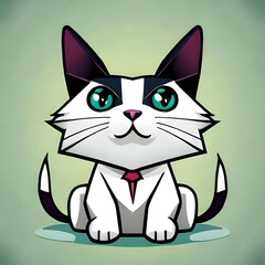 Cute cartoon cat. (AI-generated fictional illustration)