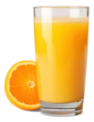 Fotobehang Glass of fresh orange juice isolated. © Pro Hi-Res