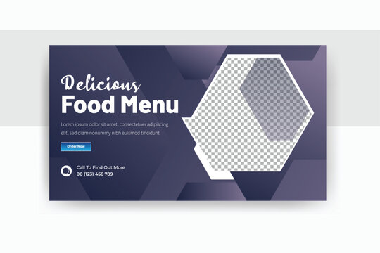Delicious food menu YouTube thumbnail design