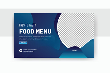 Fresh and tasty food menu YouTube thumbnail design
