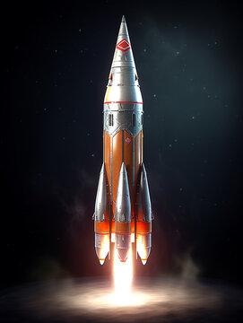 3d rocket render photo