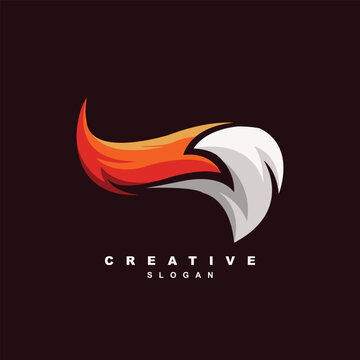 Vintage retro premium fox tail logo design for your brand or business