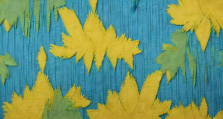 fabric texture using different shades of blue, green and yellow