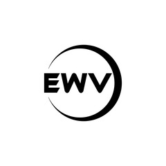 EWV letter logo design with white background in illustrator, cube logo, vector logo, modern alphabet font overlap style. calligraphy designs for logo, Poster, Invitation, etc.