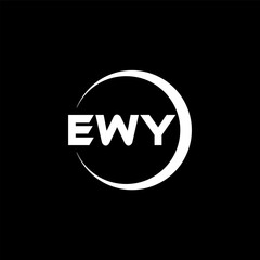 EWY letter logo design with black background in illustrator, cube logo, vector logo, modern alphabet font overlap style. calligraphy designs for logo, Poster, Invitation, etc.