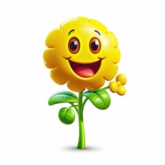 emoji smile flower shaped at flower meadow