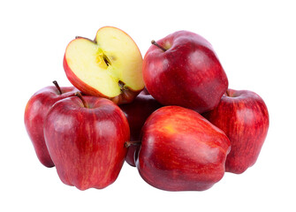 red apple on transparent png