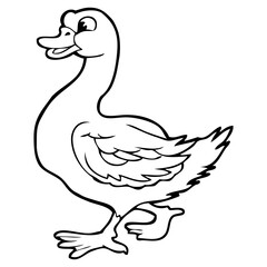 duck outline vector illustration