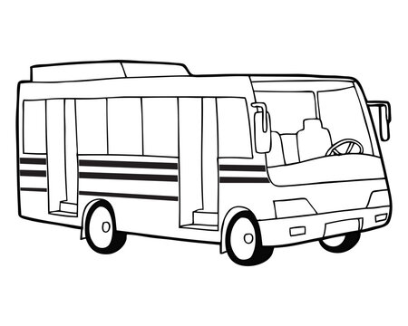 bus outline vector illustration