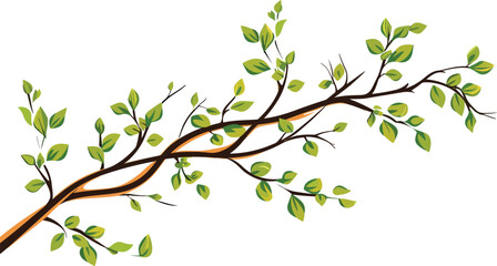 Obraz premium tree branch illustration for wall art and sticker
