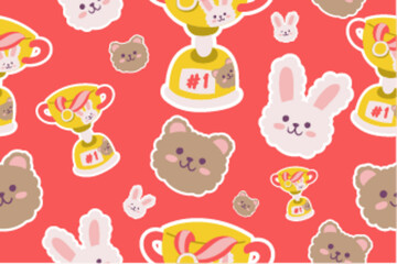 Kawaii Back to school stationery Seamless Pattern Background. Cute Hand drawn Office supply Perfect Kids Apparel Doodle Cartoon Preschool Children Learning Wrapping Textile Graphic Print Vector