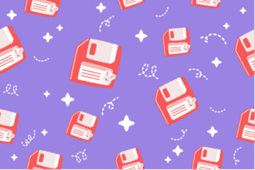 Kawaii Back to school stationery Seamless Pattern Background. Cute Hand drawn Office supply Perfect Kids Apparel Doodle Cartoon Preschool Children Learning Wrapping Textile Graphic Print Vector