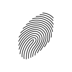 fingerprint icon design. unique identity sign and symbol. touch system security.