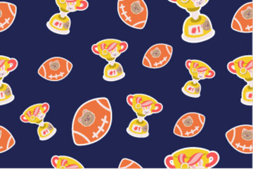 Kawaii Back to school stationery Seamless Pattern Background. Cute Hand drawn Office supply Perfect Kids Apparel Doodle Cartoon Preschool Children Learning Wrapping Textile Graphic Print Vector