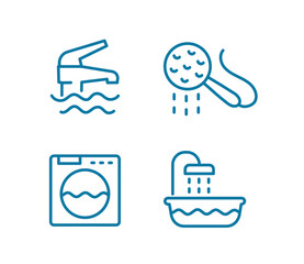 Water plumbing icon set. Editable outline stroke. Vector line.