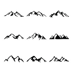 Set of mountain shape vector