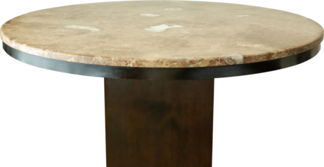 Marble stone table top isolated on white background for product display