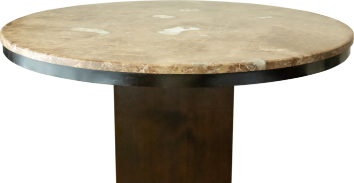 Marble stone table top isolated on white background for product display