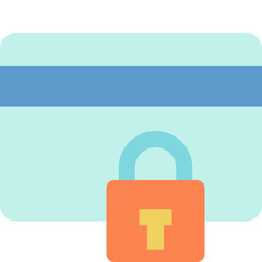 credit card lock flat icon