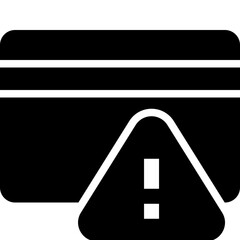 credit card warning black solid icon