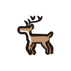 Reindeer - Animal icon/illustration (Hand-drawn line, colored version)
