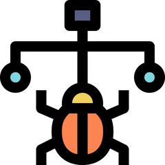 network threat black outline filled color icon