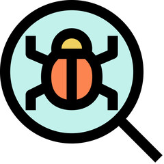 search virus black outline filled color icon