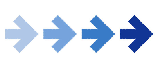 Set of colorful arrows isolated on a white background. Vector illustration.